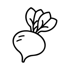 beetroot icon, vegetarian day line art, vegetarian icon - simple black line art icon of beetroot, or vegetarian day celebrations. vegetarian day vector art.