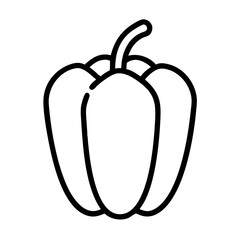 bell pepper icon, vegetarian day line art, vegetarian icon - simple black line art icon of bell pepper, or vegetarian day celebrations. vegetarian day vector art.