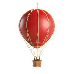Obraz premium 3d rendered red hot air balloon isolated on transparent background