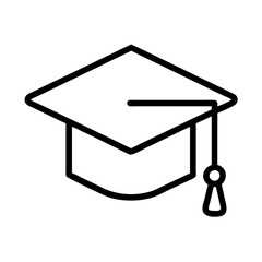 graduation cap icon, teachers’ day line art, teachers day icon - simple black line art icon of graduation cap, for teachers’ day celebrations. teachers day vector art.