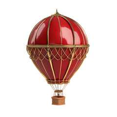 Obraz premium 3d rendered red hot air balloon isolated on transparent background
