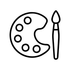 paintbrush and palette for art teacher icon, paintbrush and palette for art teacher vector.