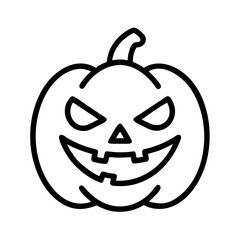 cackling jack o lantern icon, halloween line art, halloween icon - simple black line art icon of cackling jack o lantern, symbolizing topic celebrations. topic vector art.