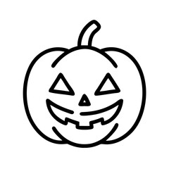 cackling jack o lantern icon, halloween line art, halloween icon - simple black line art icon of cackling jack o lantern, symbolizing topic celebrations. topic vector art.