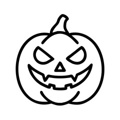 cackling jack o lantern icon, halloween line art, halloween icon - simple black line art icon of cackling jack o lantern, symbolizing topic celebrations. topic vector art.