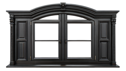 Real modern windows set isolated on a white background, various office frontstore frames collection for design, exterior building aluminum facade element.PNG file, clipping path .	
