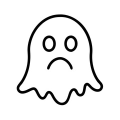 ghost icon, halloween line art, halloween icon - simple black line art icon of ghost, symbolizing topic celebrations. topic vector art.