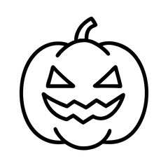 jack o lantern icon, halloween line art, halloween icon - simple black line art icon of jack o lantern, symbolizing topic celebrations. topic vector art.