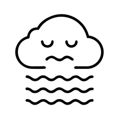 spooky fog icon, halloween line art, halloween icon - simple black line art icon of spooky fog, symbolizing topic celebrations. topic vector art.