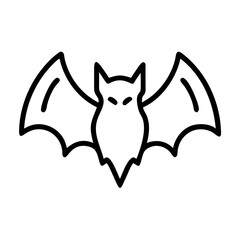 bat icon, halloween line art, halloween icon - simple black line art icon of bat, symbolizing topic celebrations. topic vector art.