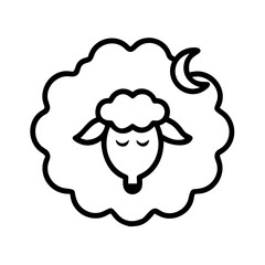 eid al adha sheep icon, hajj line art, hajj icon - simple black line art icon of eid al adha sheep, symbolizing Hajj celebrations. Hajj vector art.