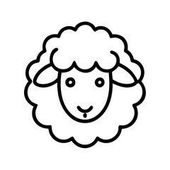 eid al adha sheep icon, hajj line art, hajj icon - simple black line art icon of eid al adha sheep, symbolizing Hajj celebrations. Hajj vector art.