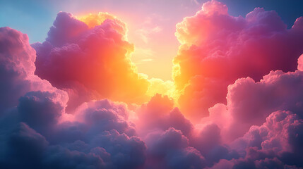 Pink and Yellow Clouds Abstract Background