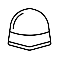 prayer cap taqiyah icon, hajj line art, hajj icon - simple black line art icon of prayer cap taqiyah, symbolizing Hajj celebrations. Hajj vector art.