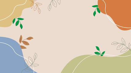 Abstract Colorful Nature-Themed Background with Modern Minimalist Design Elements