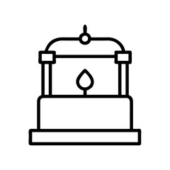 zamzam well icon, hajj line art, hajj icon - simple black line art icon of zamzam well, symbolizing Hajj celebrations. Hajj vector art.