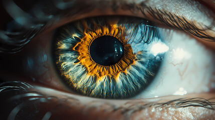 A close-up of an eye depicting a vibrant galaxy within the iris, blending cosmic wonder with human emotion. Twinkle. Illustration