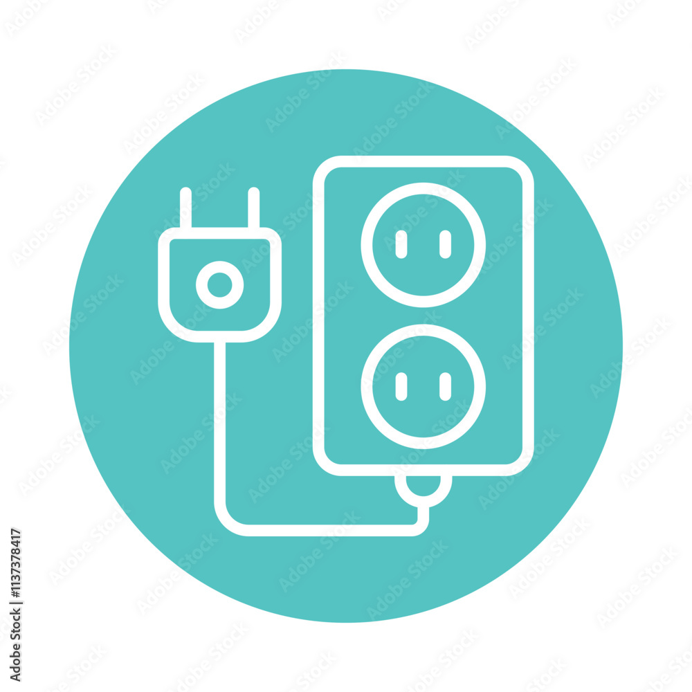 Poster socket vector circle outline icon. eps 10 file