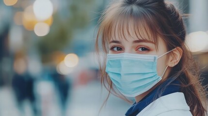 woman in a medical mask