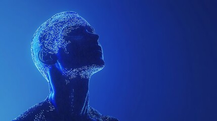 Abstract Digital Human Head Concept AI,Artificial Intelligence,Technology
