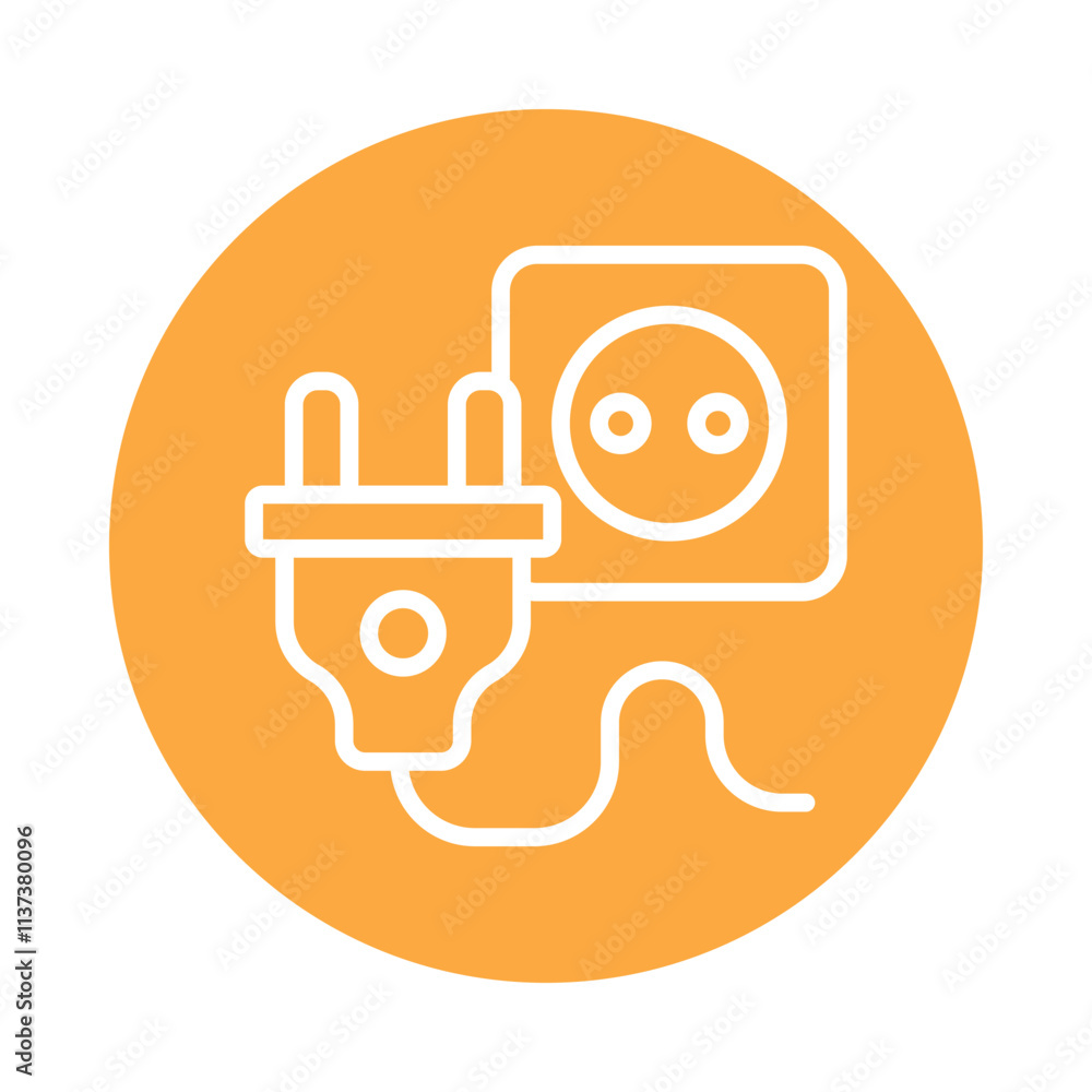 Poster socket vector circle outline icon. eps 10 file