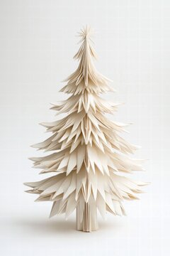 Artistic paper origami christmas tree for a unique minimalist home environment