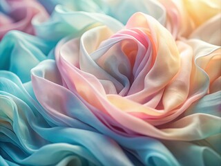 Obraz premium Abstract Flowing Fabric: Soft Colors, Tilt-Shift Photography, Movement, Texture
