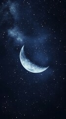 Fototapeta premium Crescent Moon Night Sky Starry Background