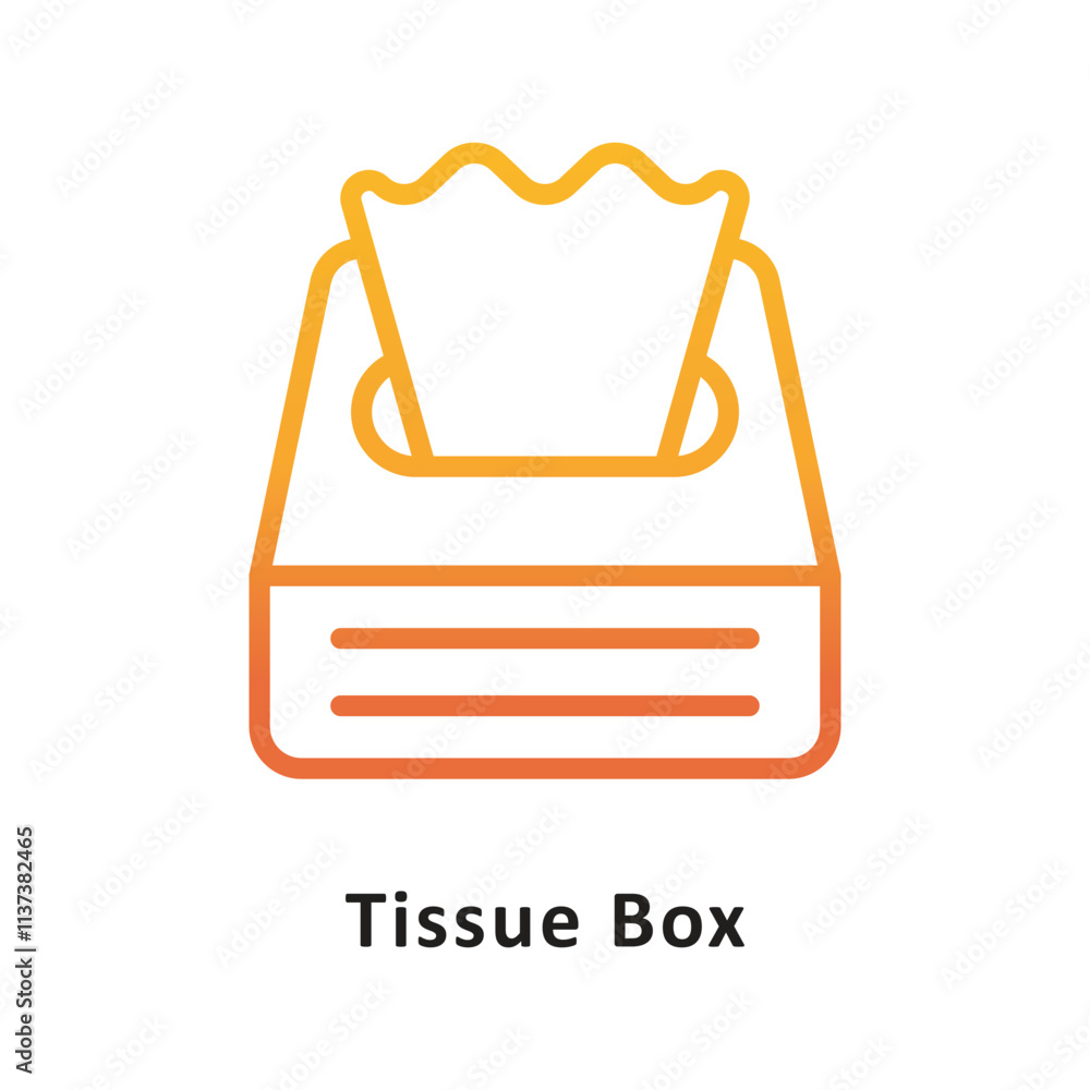 Poster tissue box vector gradient outline icon. eps 10 file