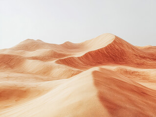 Obraz premium Majestic desert dunes create an undulating landscape under a clear sky at midday
