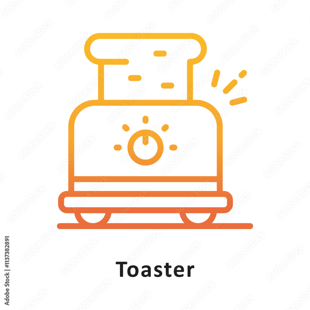 Poster toaster vector gradient outline icon. eps 10 file