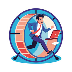 Endless job illustration in flat style 
