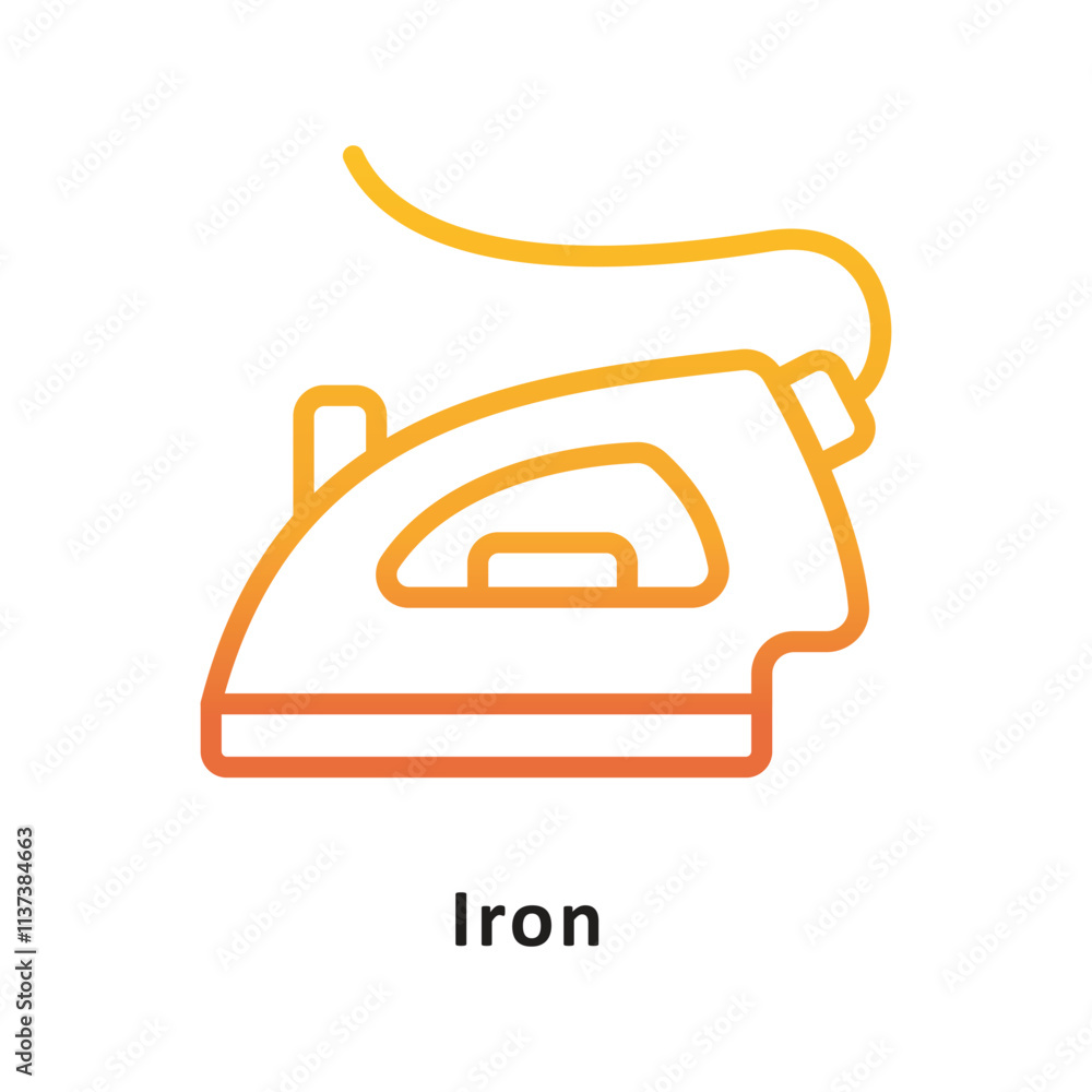 Poster iron vector gradient outline icon. eps 10 file