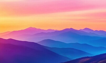 Fototapeta premium Serene mountain landscape at sunset with vibrant colors.