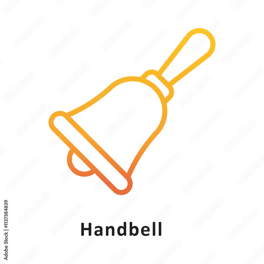 Poster handbell vector gradient outline icon. eps 10 file