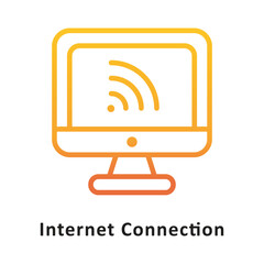 Internet Connection Vector Gradient Outline Icon. Eps 10 File