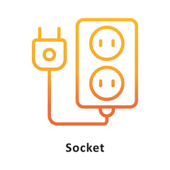 Socket Vector Gradient Outline Icon. Eps 10 File