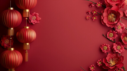 Obraz premium christmas background with baubles and ribbon