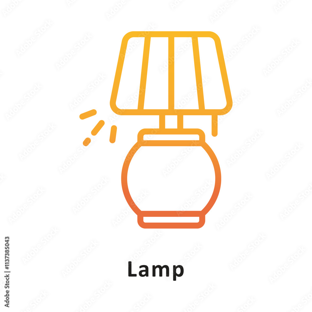 Poster lamp vector gradient outline icon. eps 10 file