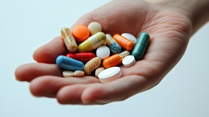 A Handful of Assorted Pills and Capsules