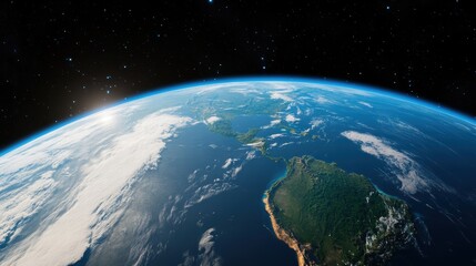 Obraz premium Exploring earth from space global view satellite perspective outer space planetary science