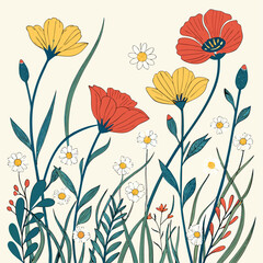 Naklejka premium wildflower illustration 
