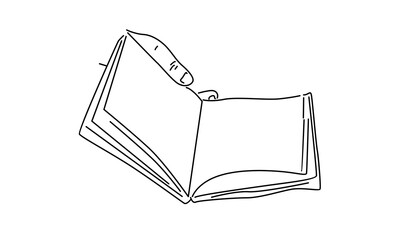 line art of hands holding book