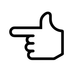 Obraz premium Finger pointing line icon vector style illustration