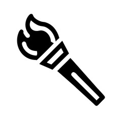 
Torch Flame Fire Light Icon Vector Silhouette