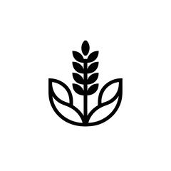 
Wheat Grain Agriculture Icon Vector Outline Logo