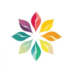 Naklejka premium Design of flower circle abstract icon logo illustration isolated on white background