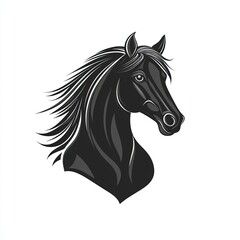 Design of black horse icon logo illustration isolated on white background