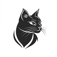Obraz premium Cat logo logotype, symbol icon design, isolated on white background