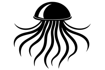 Vector Illustration of Jellyfish Silhouette 